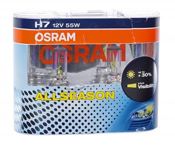 2 099 р. Лампа 12V H7 55W PX26d желтая бокс (2шт.) All Season OSRAM OSRAM 64210all-hcb  с доставкой в г. Кемерово. Увеличить фотографию 1