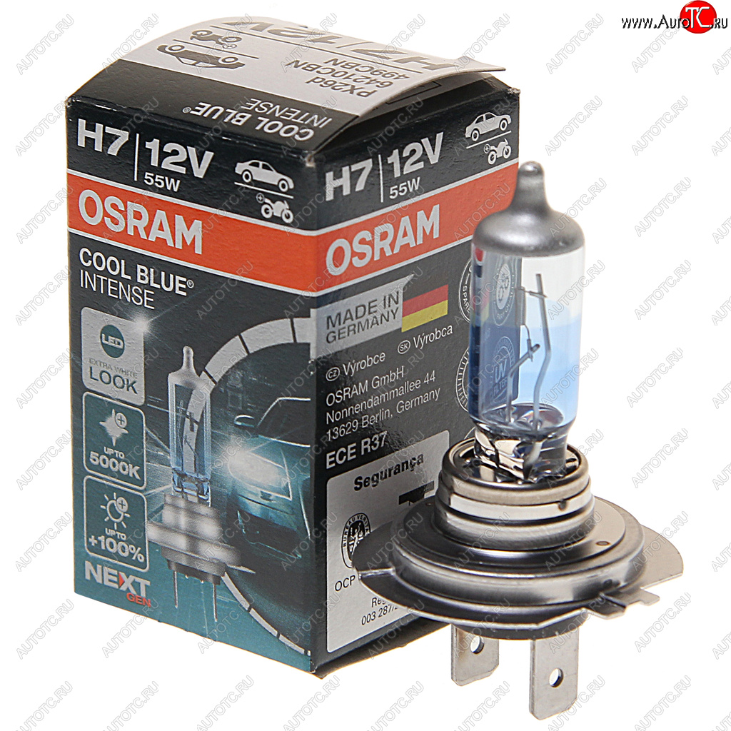 789 р. Лампа 12V H7 55W PX26d +100% 5000K Cool Blue Intense NextGen OSRAM OSRAM 64210cbn  с доставкой в г. Кемерово