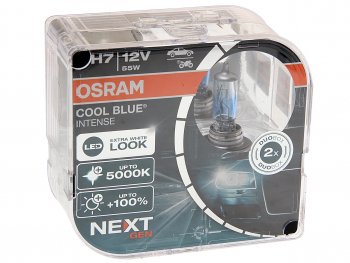 1 899 р. Лампа 12V H7 55W PX26d +100% 5000K евробокс (2шт.) Cool Blue Intense NextGen OSRAM OSRAM 64210cbn2(euro)  с доставкой в г. Кемерово. Увеличить фотографию 1