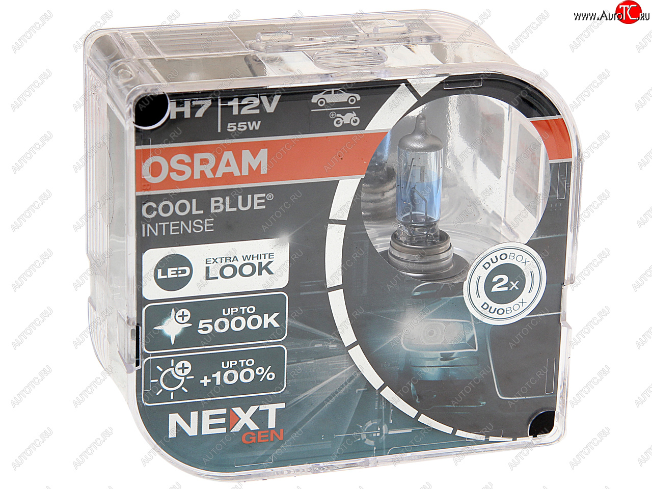 1 899 р. Лампа 12V H7 55W PX26d +100% 5000K евробокс (2шт.) Cool Blue Intense NextGen OSRAM OSRAM 64210cbn2(euro)  с доставкой в г. Кемерово