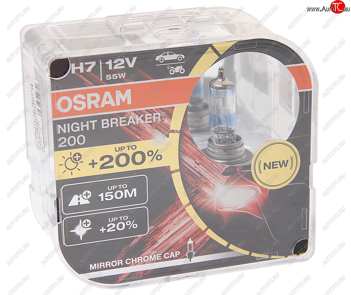 3 999 р. Лампа 12V H7 55W PX26d +200% 3700К бокс (2шт.) Night Breaker 200 OSRAM OSRAM 64210nb200(euro)  с доставкой в г. Кемерово