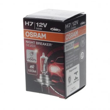 849 р. Лампа 12V H7 55W PX26d +100% Night Breaker Silver OSRAM OSRAM 64210nbs  с доставкой в г. Кемерово. Увеличить фотографию 2