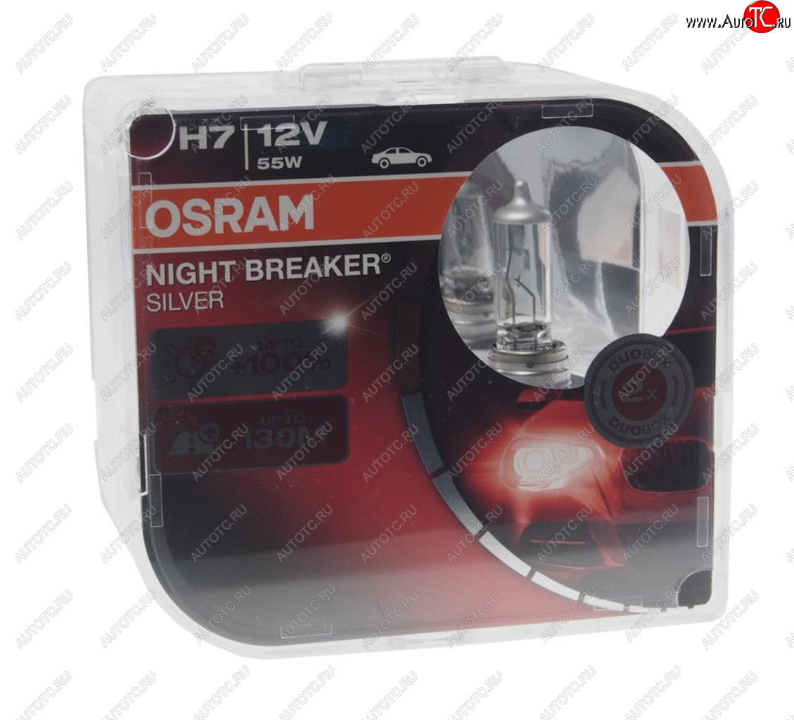 1 969 р. Лампа 12V H7 55W PX26d +100% бокс (2шт.) Night Breaker Silver OSRAM OSRAM 64210nbs2(euro)  с доставкой в г. Кемерово