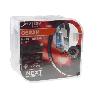 3 399 р. Лампа 12V H7 55W PX26d +150% 3750K бокс (2шт.) Night Breaker Laser OSRAM OSRAM 64210nl2(euro)  с доставкой в г. Кемерово. Увеличить фотографию 1
