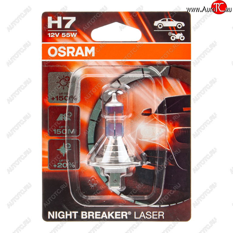 1 859 р. Лампа 12V H7 55W PX26d +150% 3750K блистер (1шт.) Night Breaker Laser OSRAM OSRAM 64210nlбл  с доставкой в г. Кемерово