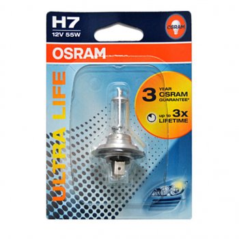 739 р. Лампа 12V H7 55W PX26d блистер (1шт.) Ultra Life OSRAM OSRAM 64210ult-01b  с доставкой в г. Кемерово. Увеличить фотографию 1