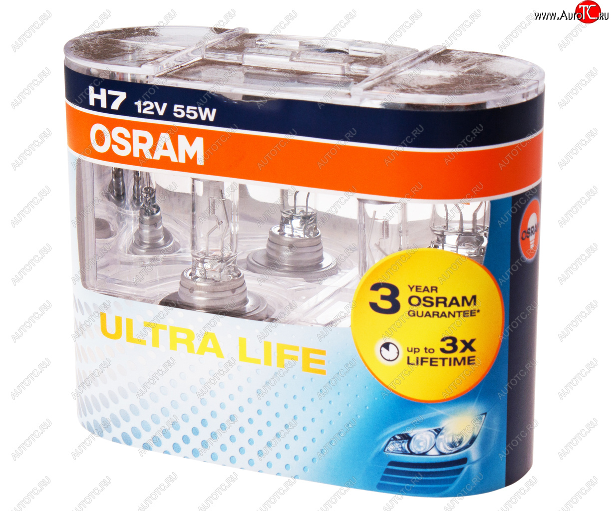 1 379 р. Лампа 12V H7 55W PX26d бокс (2шт.) Ultra Life OSRAM OSRAM 64210ult-hcb  с доставкой в г. Кемерово
