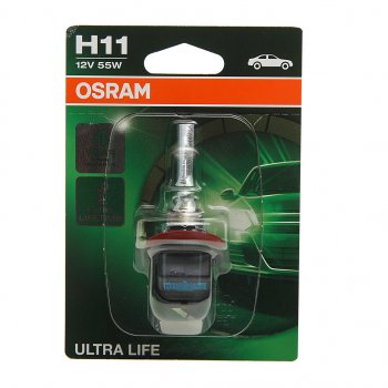 1 099 р. Лампа 12V H11 55W PGJ19-2 блистер (1шт.) Ultra Life OSRAM OSRAM 64211ult-01b  с доставкой в г. Кемерово. Увеличить фотографию 1