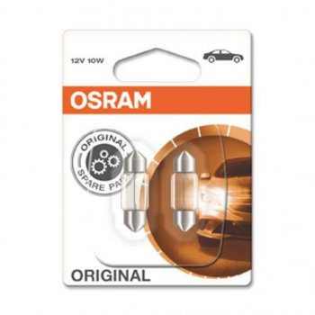 273 р. Лампа 12V C10W SV8.5-8 31мм блистер (2шт.) OSRAM OSRAM 6438-02b  с доставкой в г. Кемерово. Увеличить фотографию 1