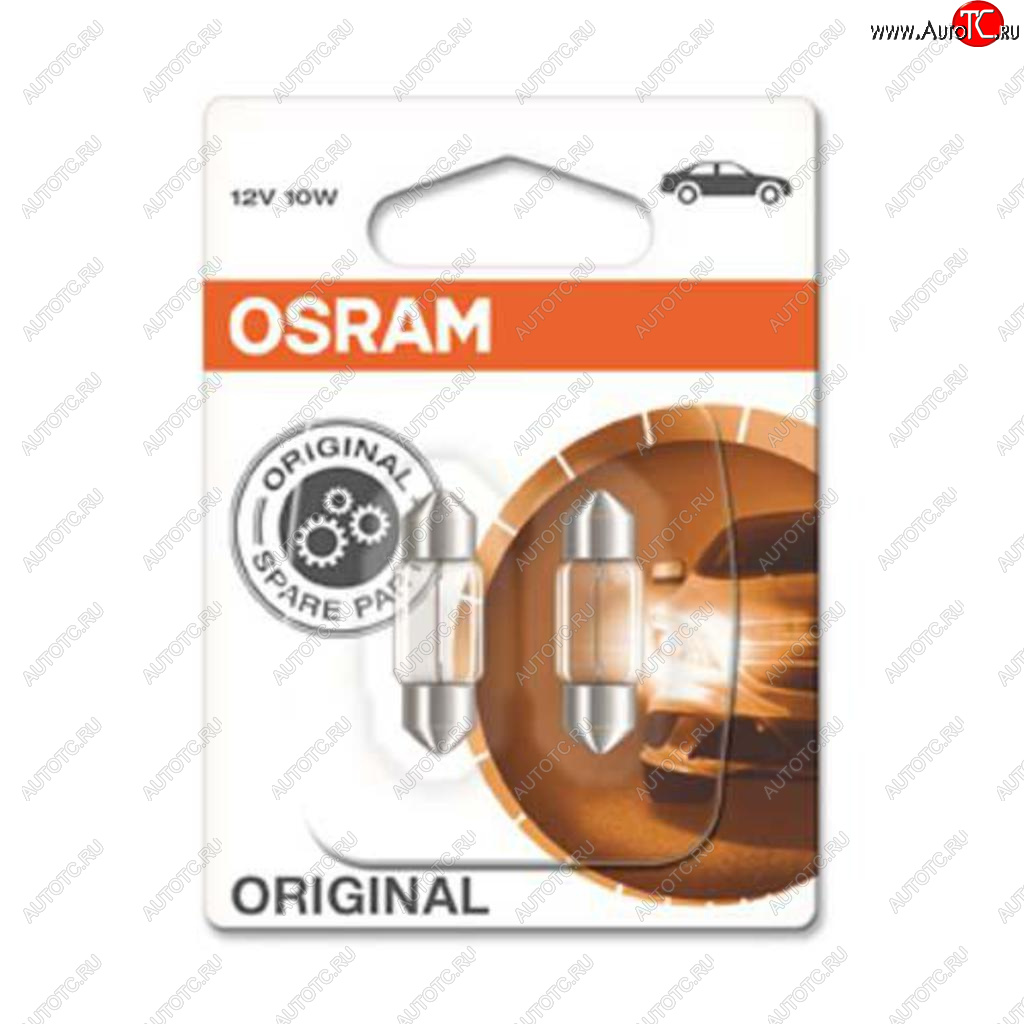 273 р. Лампа 12V C10W SV8.5-8 31мм блистер (2шт.) OSRAM OSRAM 6438-02b  с доставкой в г. Кемерово
