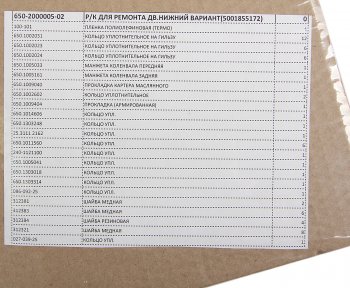 10 499 р. Прокладка двигателя ЯМЗ-650.10 комплект нижний (23 наименований) РД РУССКИЙ ДВИГАТЕЛЬ 650-2000005-02  с доставкой в г. Кемерово. Увеличить фотографию 2