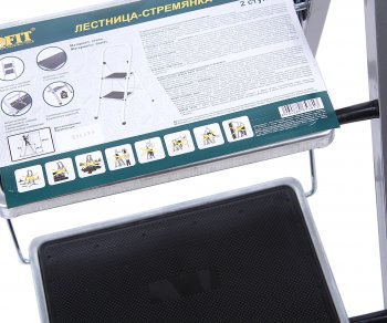 2 379 р. Лестница-стремянка 2 ступени стальная FIT FIT 65381 FIT 65381  с доставкой в г. Кемерово. Увеличить фотографию 4