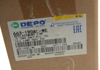 5 599 р. Фонарь задний IVECO Daily левый (с разъемом AMP) красно-белый DEPO DEPO 663-1908l-we  с доставкой в г. Кемерово. Увеличить фотографию 5