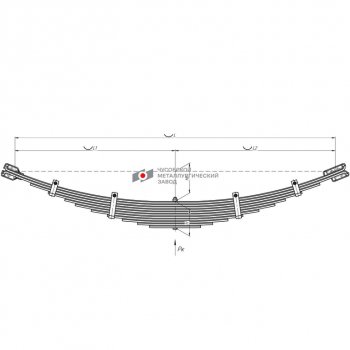 23 799 р. Рессора ПАЗ-3205,672,3201,ГАЗ-3308 задняя (11 листов) L=1610мм ЧМЗ ЧМЗ 672-2912012  с доставкой в г. Кемерово. Увеличить фотографию 1