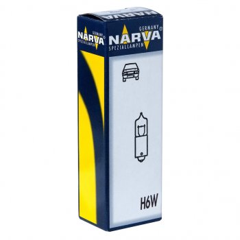 271 р. Лампа 12V H6W 6W BAX9s Halogen Miniature NARVA NARVA 681613000  с доставкой в г. Кемерово. Увеличить фотографию 1