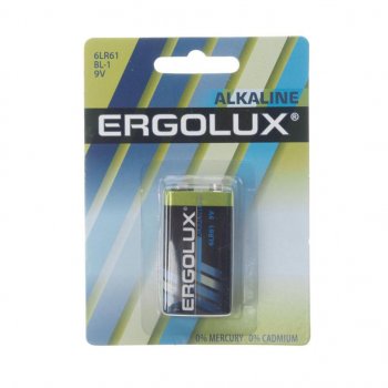 197 р. Батарейка KRONA 6LR61 9V блистер 1шт. Alkaline ERGOLUX ERGOLUX 6lr61 bl-1  с доставкой в г. Кемерово. Увеличить фотографию 1