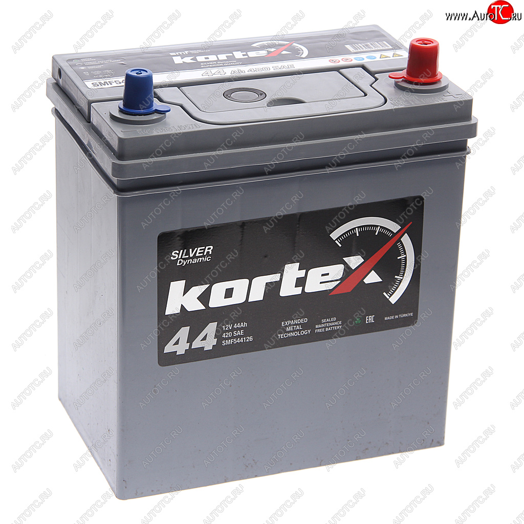 8 999 р. Аккумулятор KORTEX SILVER Dynamic ASIA 44Ач обратная полярность KORTEX 6ст44(0) smf544126 (b19)  с доставкой в г. Кемерово