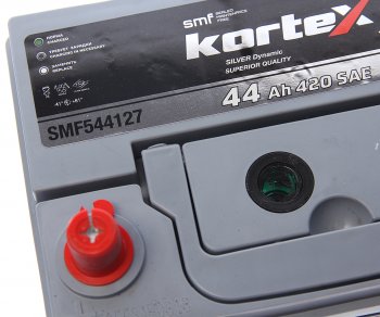8 999 р. Аккумулятор KORTEX SILVER Dynamic ASIA 44Ач KORTEX 6ст44(1) smf544127 (b19)  с доставкой в г. Кемерово. Увеличить фотографию 2