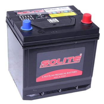 9 999 р. Аккумулятор SOLITE 50Ач обратная полярность (куб) SOLITE 6ст50(0) cmf50al  с доставкой в г. Кемерово. Увеличить фотографию 1