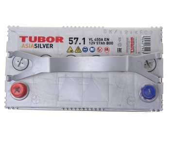 8 399 р. Аккумулятор TUBOR Asia Silver 57Ач TUBOR 6ст57(1) b24r  с доставкой в г. Кемерово. Увеличить фотографию 2