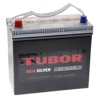 8 399 р. Аккумулятор TUBOR Asia Silver 57Ач TUBOR 6ст57(1) b24r  с доставкой в г. Кемерово. Увеличить фотографию 1
