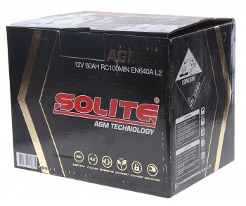 21 499 р. Аккумулятор SOLITE AGM 60Ач обратная полярность SOLITE 6ст60(0) agm60l  с доставкой в г. Кемерово. Увеличить фотографию 3