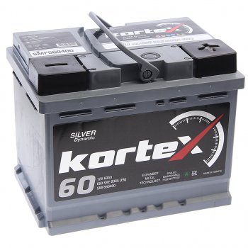 10 749 р. Аккумулятор KORTEX SILVER Dynamic 60Ач обратная полярность KORTEX 6ст60(0) smf560400  с доставкой в г. Кемерово. Увеличить фотографию 1