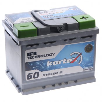 13 499 р. Аккумулятор KORTEX EFB 60Ач обратная полярность KORTEX 6ст60(0) smf560500  с доставкой в г. Кемерово. Увеличить фотографию 1