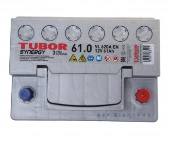 9 999 р. Аккумулятор TUBOR Synergy 61Ач обратная полярность TUBOR 6ст61(0)  с доставкой в г. Кемерово. Увеличить фотографию 2