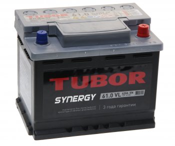9 999 р. Аккумулятор TUBOR Synergy 61Ач обратная полярность TUBOR 6ст61(0)  с доставкой в г. Кемерово. Увеличить фотографию 1