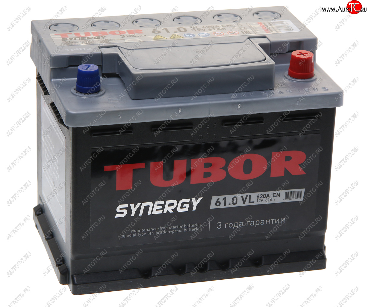 9 999 р. Аккумулятор TUBOR Synergy 61Ач обратная полярность TUBOR 6ст61(0)  с доставкой в г. Кемерово