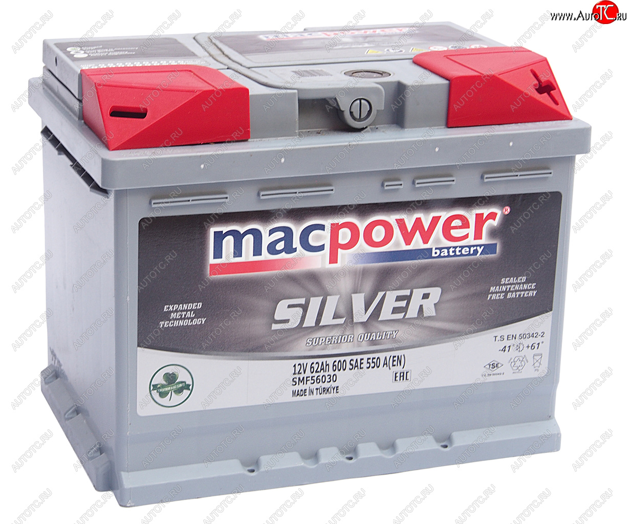 8 849 р. Аккумулятор MACPOWER 62Ач обратная полярность MACPOWER 6ст62(0) smf56030  с доставкой в г. Кемерово