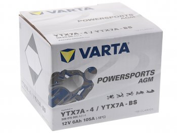 4 199 р. Аккумулятор VARTA MOTO AGM 6Ач VARTA 6ст6 ytx7a-4(bs)  с доставкой в г. Кемерово. Увеличить фотографию 2