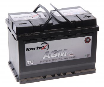 23 399 р. Аккумулятор KORTEX AGM 70Ач обратная полярность KORTEX 6ст70(0) agm570901  с доставкой в г. Кемерово. Увеличить фотографию 1
