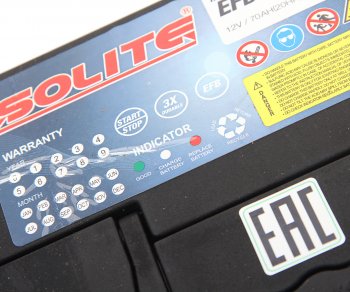 15 599 р. Аккумулятор SOLITE EFB Asia 70Ач обратная полярность SOLITE 6ст70(0) q85l  с доставкой в г. Кемерово. Увеличить фотографию 2