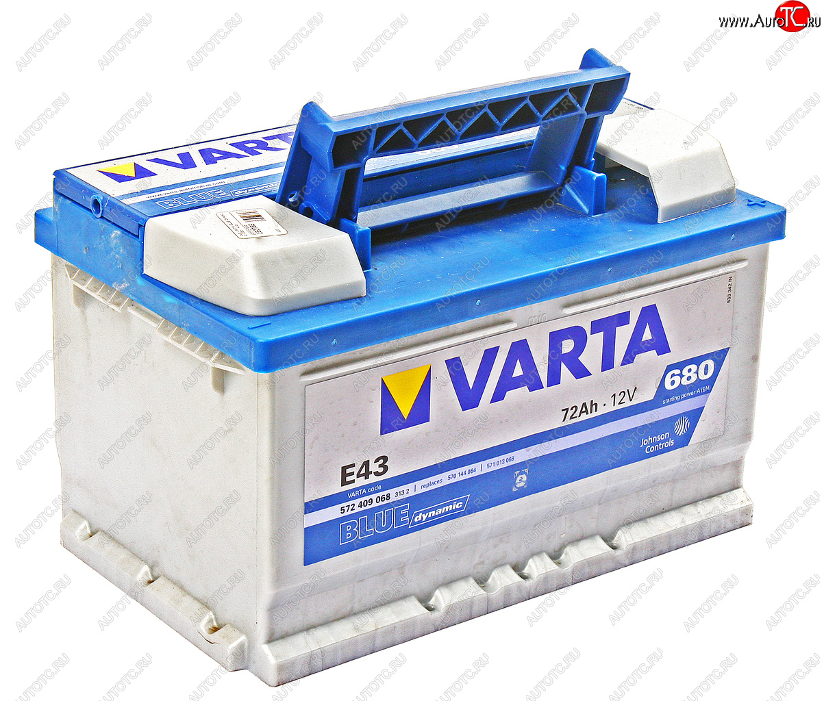 16 749 р. Аккумулятор VARTA Blue Dynamic 72Ач обратная полярность, низкий VARTA 6ст72(0) е43  с доставкой в г. Кемерово