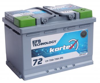 15 899 р. Аккумулятор KORTEX EFB 72Ач обратная полярность KORTEX 6ст72(0) smf572500  с доставкой в г. Кемерово. Увеличить фотографию 1