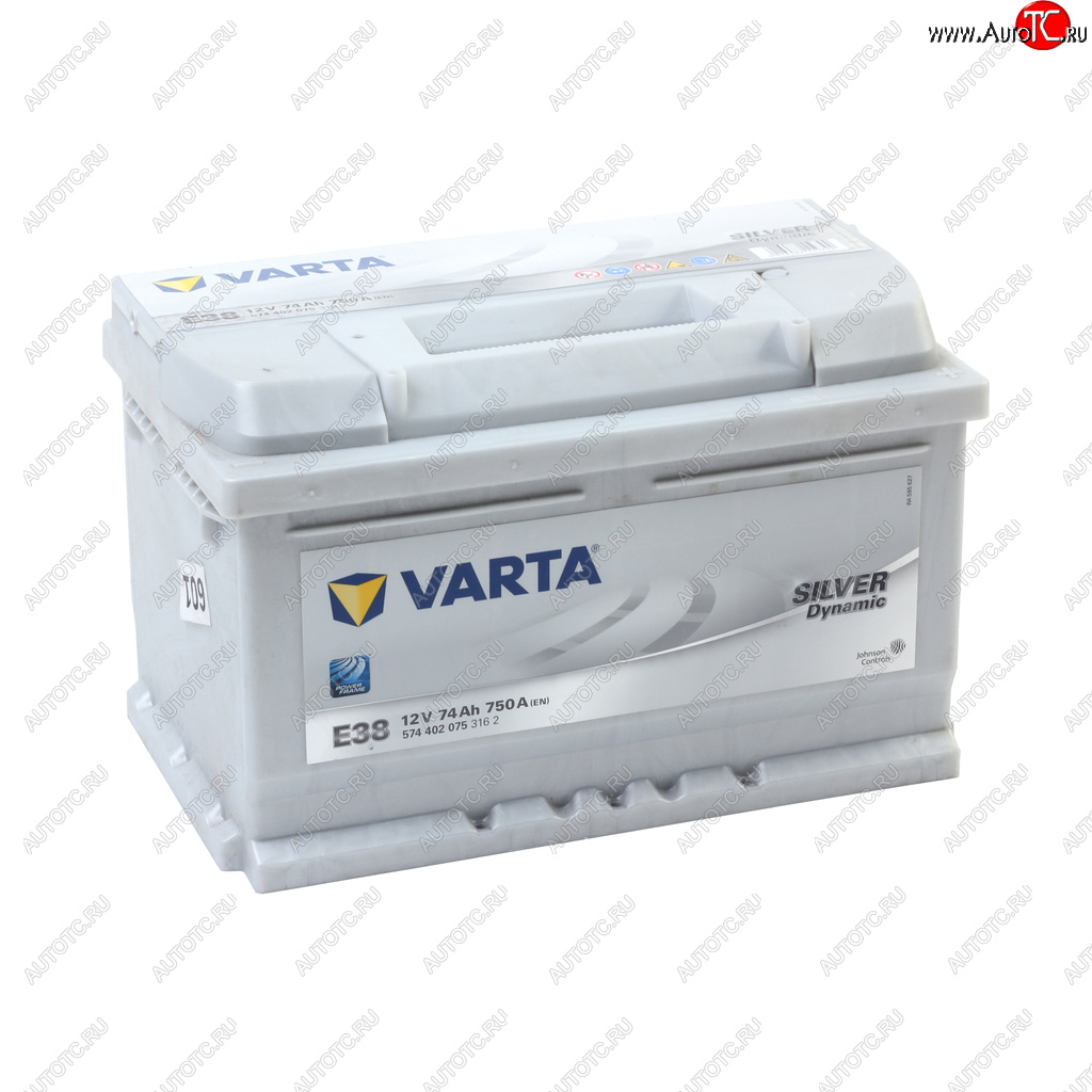 17 999 р. Аккумулятор VARTA Silver Dynamic 74Ач обратная полярность, низкий VARTA 6ст74(0) e38  с доставкой в г. Кемерово