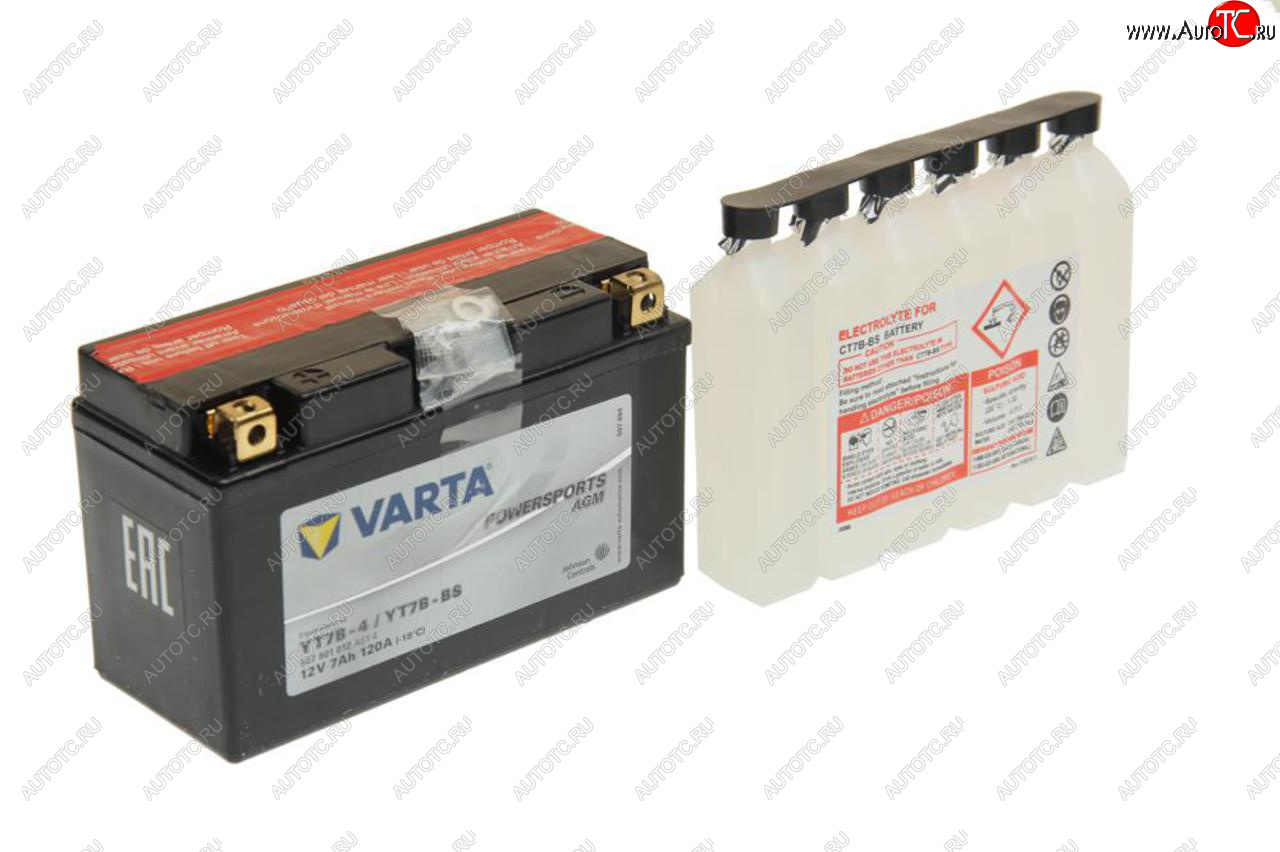 5 249 р. Аккумулятор VARTA MOTO AGM 7Ач VARTA 6ст7 507 901 012 (yt7b-4(bs))  с доставкой в г. Кемерово