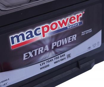 13 999 р. Аккумулятор MACPOWER EXTRA POWER 75Ач MACPOWER 6ст75(1) smf65-850  с доставкой в г. Кемерово. Увеличить фотографию 3