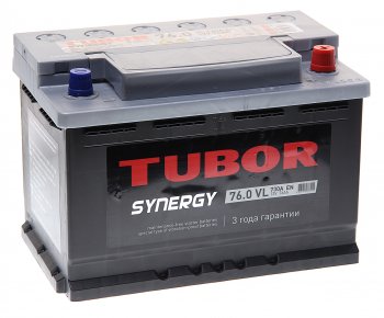 12 399 р. Аккумулятор TUBOR Synergy 76Ач обратная полярность TUBOR 6ст76(0)  с доставкой в г. Кемерово. Увеличить фотографию 1