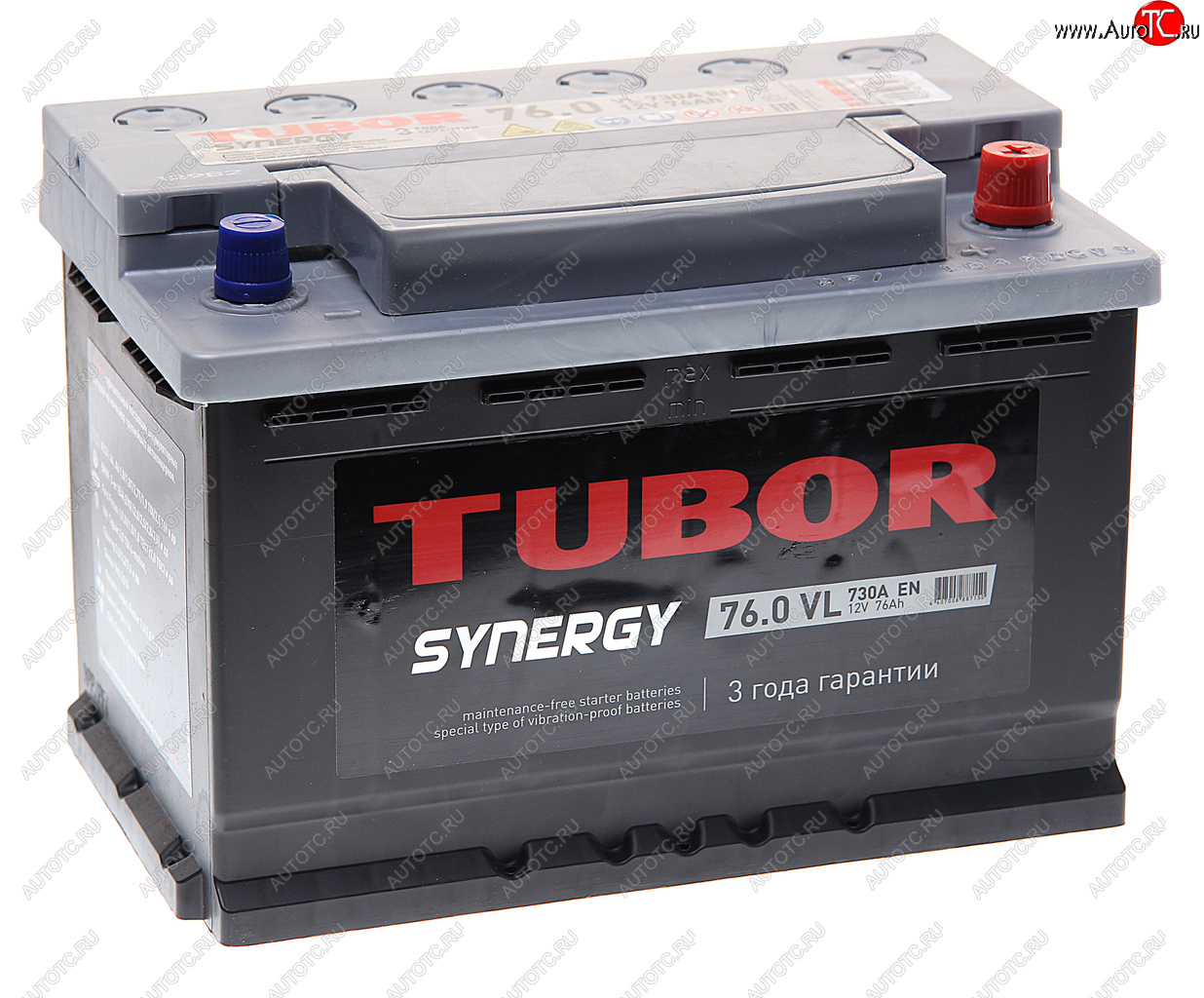 12 399 р. Аккумулятор TUBOR Synergy 76Ач обратная полярность TUBOR 6ст76(0)  с доставкой в г. Кемерово