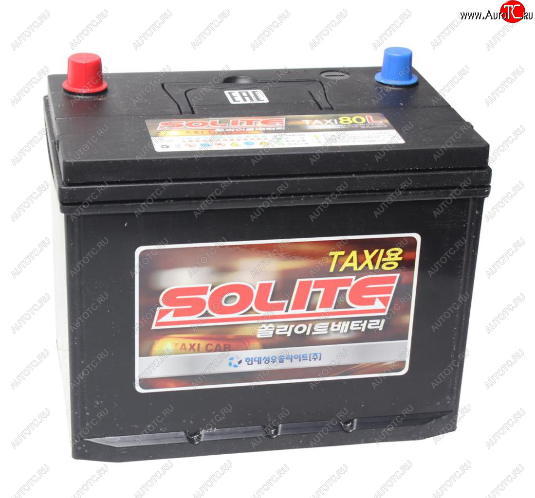 13 599 р. Аккумулятор SOLITE 80Ач обратная полярность SOLITE 6ст80(0) 90d26l taxi 80l  с доставкой в г. Кемерово