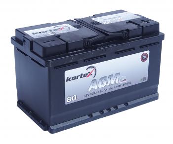 25 699 р. Аккумулятор KORTEX AGM 80Ач обратная полярность KORTEX 6ст80(0) agm580901  с доставкой в г. Кемерово. Увеличить фотографию 1