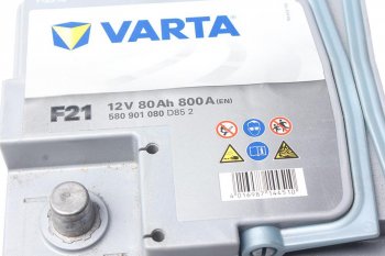 31 999 р. Аккумулятор VARTA Silver Dynamic AGM 80Ач обратная полярность VARTA 6ст80(0) f21 (a6)  с доставкой в г. Кемерово. Увеличить фотографию 2