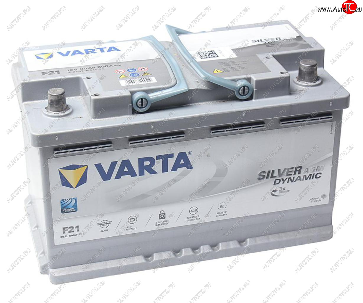 31 999 р. Аккумулятор VARTA Silver Dynamic AGM 80Ач обратная полярность VARTA 6ст80(0) f21 (a6)  с доставкой в г. Кемерово