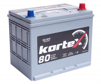 13 549 р. Аккумулятор KORTEX SILVER Dynamic ASIA 80Ач обратная полярность KORTEX 6ст80(0) smf580412 (d26)  с доставкой в г. Кемерово. Увеличить фотографию 2