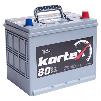13 549 р. Аккумулятор KORTEX SILVER Dynamic ASIA 80Ач обратная полярность KORTEX 6ст80(0) smf580412 (d26)  с доставкой в г. Кемерово. Увеличить фотографию 1