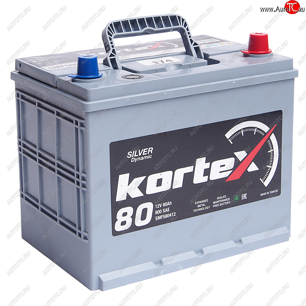 13 549 р. Аккумулятор KORTEX SILVER Dynamic ASIA 80Ач обратная полярность KORTEX 6ст80(0) smf580412 (d26)  с доставкой в г. Кемерово