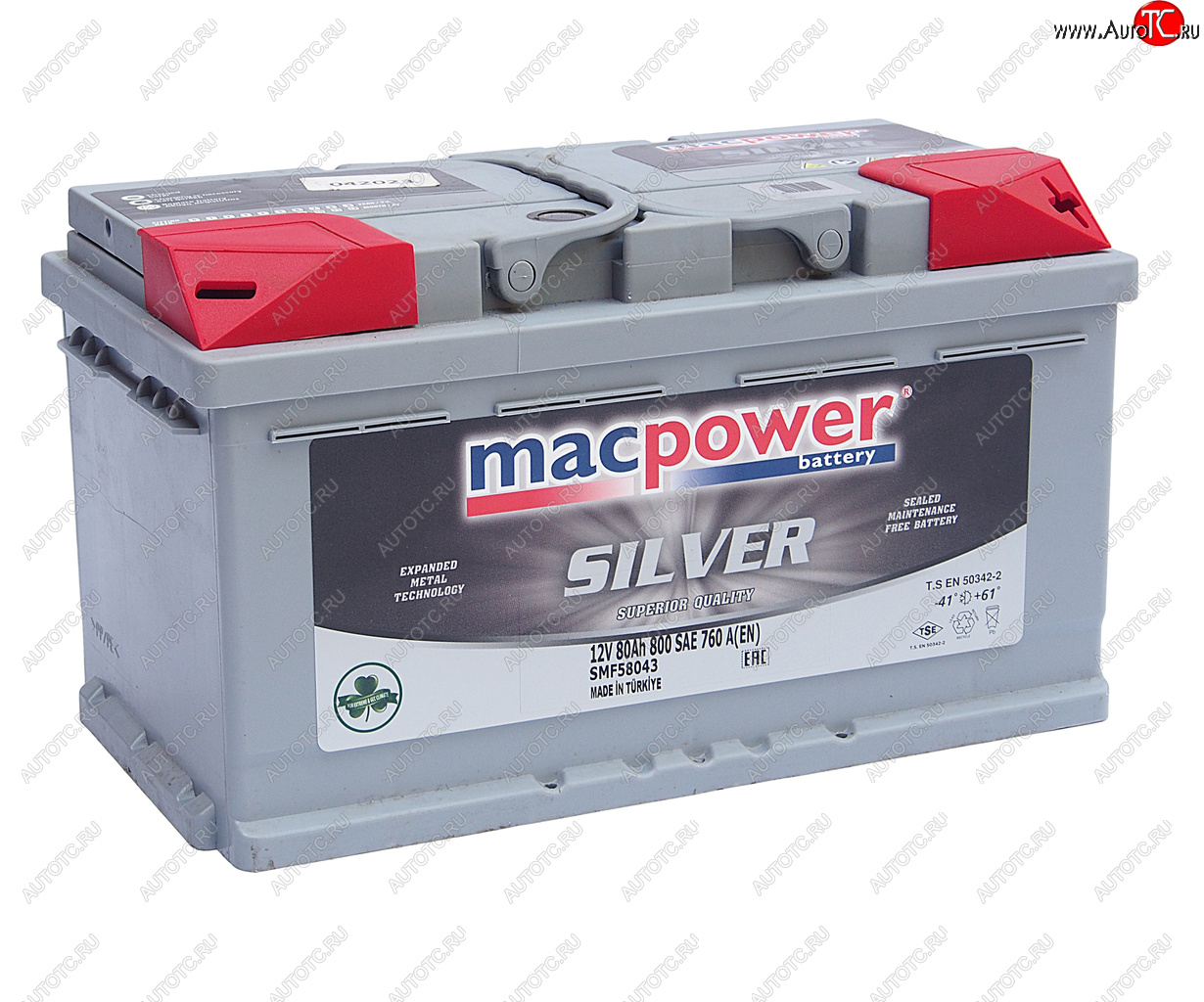 13 999 р. Аккумулятор MACPOWER 80Ач обратная полярность,низкий MACPOWER 6ст80(0) smf58827(58043)  с доставкой в г. Кемерово